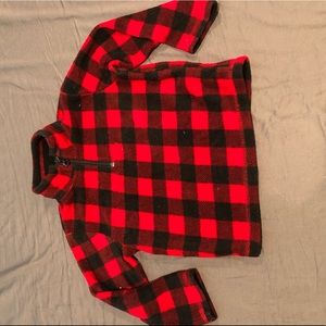 Fleece plaid pullover